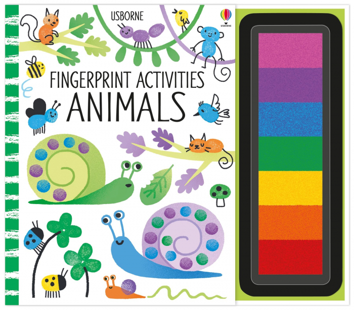 Carte de pictat cu degetele Animale, "Fingerprint activities Animals", Usborne [1]