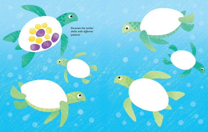Carte de pictat cu degetele "Fingerprint activities Under the sea", Usborne [3]