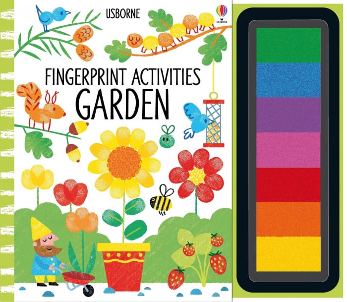 Carte de pictat cu degetele Gradina, "Fingerprint activities Garden", Usborne [1]