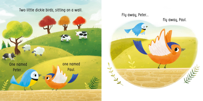 9781474999120 Usborne Little Board Books Two Little Dickie Birds Sitting on a Wall  [4]