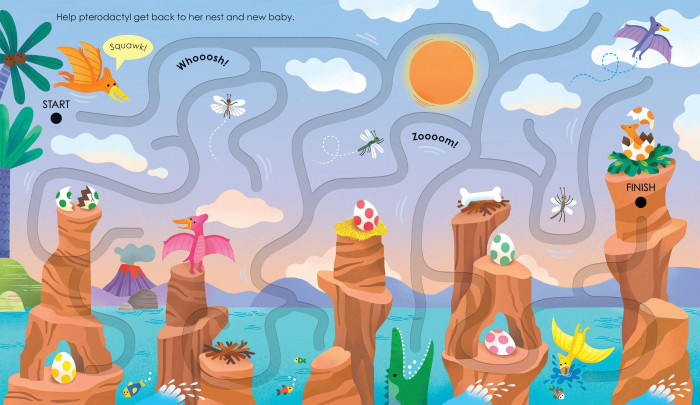 9781805071150 Usborne Fingertrail Dinosaur Mazes [3]