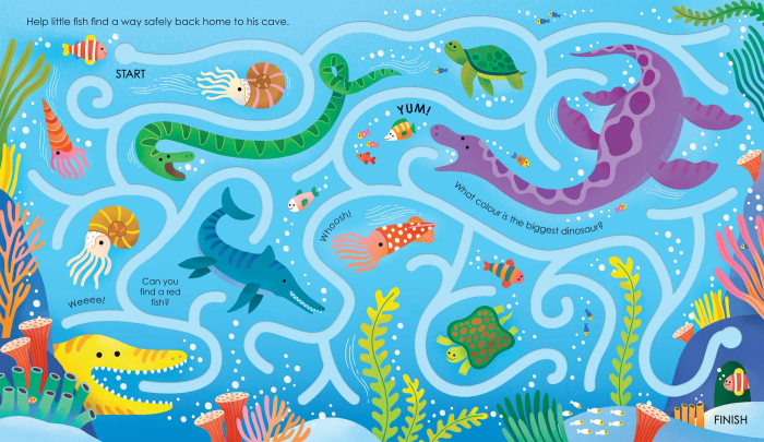 9781805071150 Usborne Fingertrail Dinosaur Mazes [4]