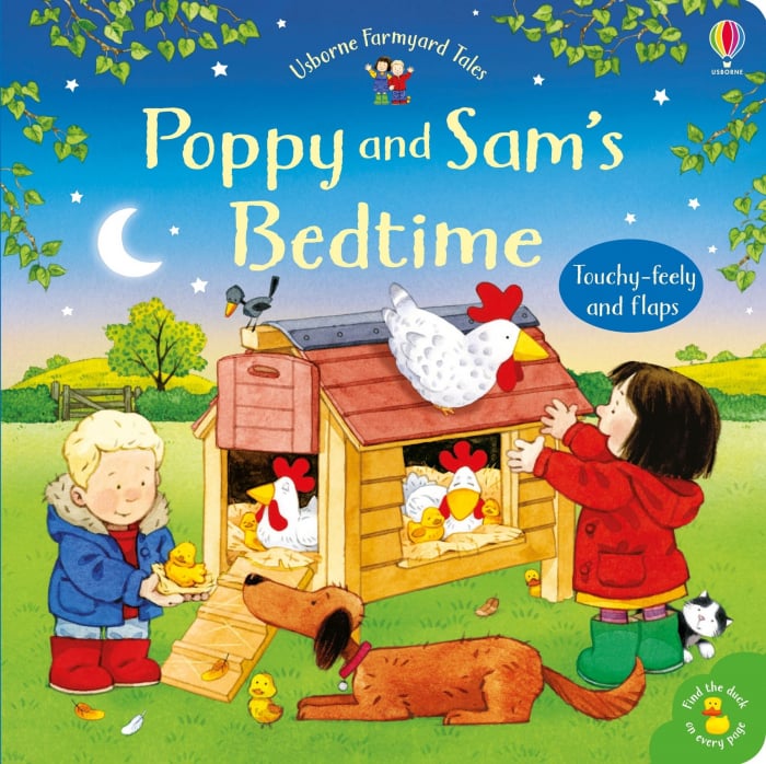 Carte senzoriala de povesti cu Poppy si Sam, "Poppy and Sam's Bedtime", cartonata, Usborne [1]