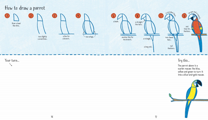 Cum sa desenam pas cu pas Zoo, "Step-by-step drawing Zoo", Usborne [3]