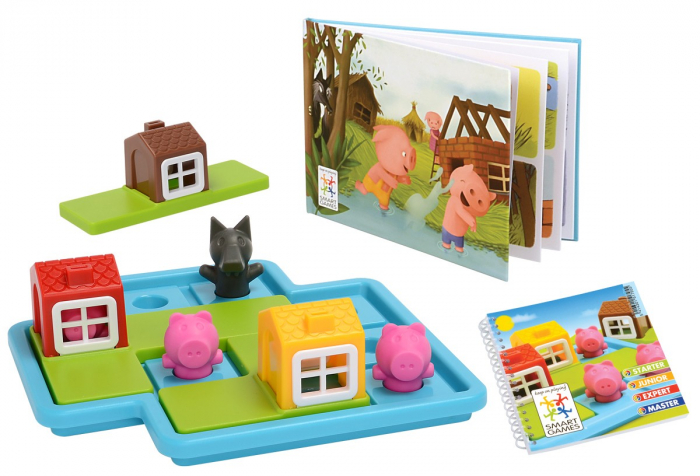 Joc de logica Cei trei purcelusi, Three Little Piggies Deluxe, Smart Games [2]