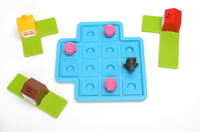 Joc de logica Cei trei purcelusi, Three Little Piggies Deluxe, Smart Games [5]