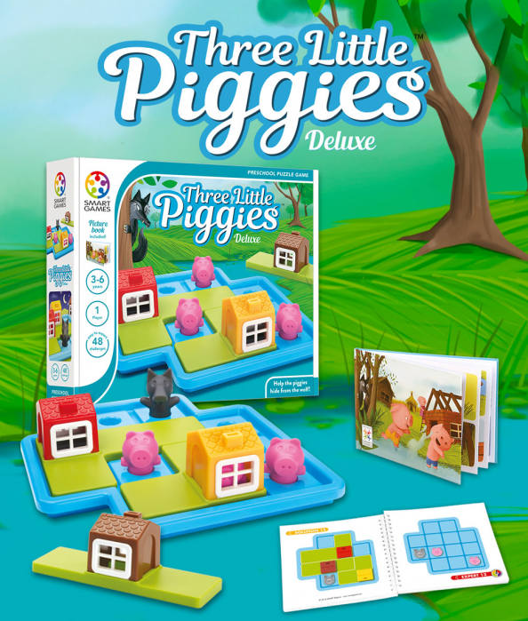 Joc de logica Cei trei purcelusi, Three Little Piggies Deluxe, Smart Games [11]
