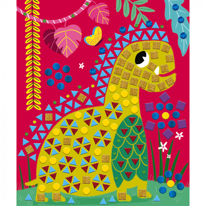 Set creativ dinozauri mozaic, 8 carduri, Janod [5]