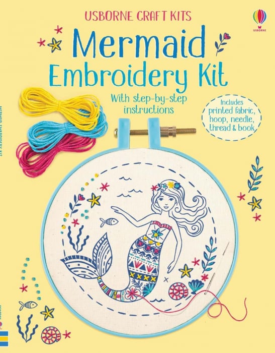 Kit de brodat Sirena, "Embroidery kit: Mermaid", Usborne [1]