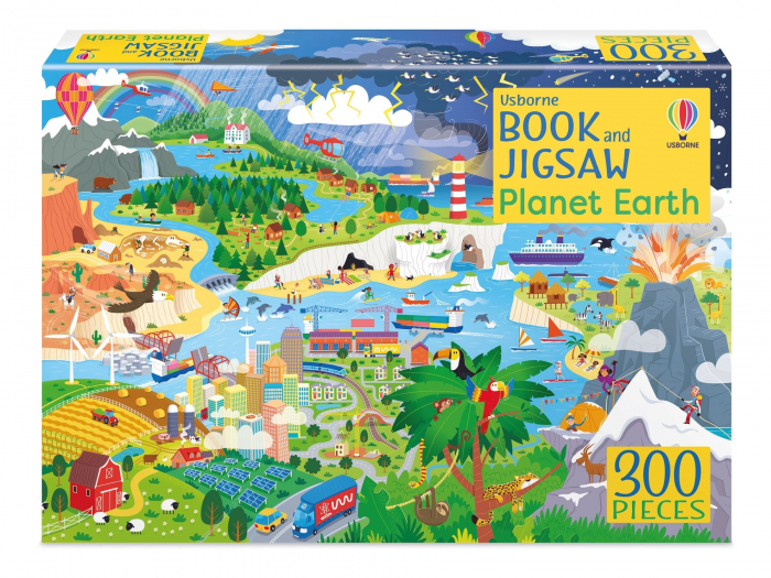 Puzzle + atlas Planeta Pamant, 300 de piese, "Planet Earth jigsaw", Usborne [1]