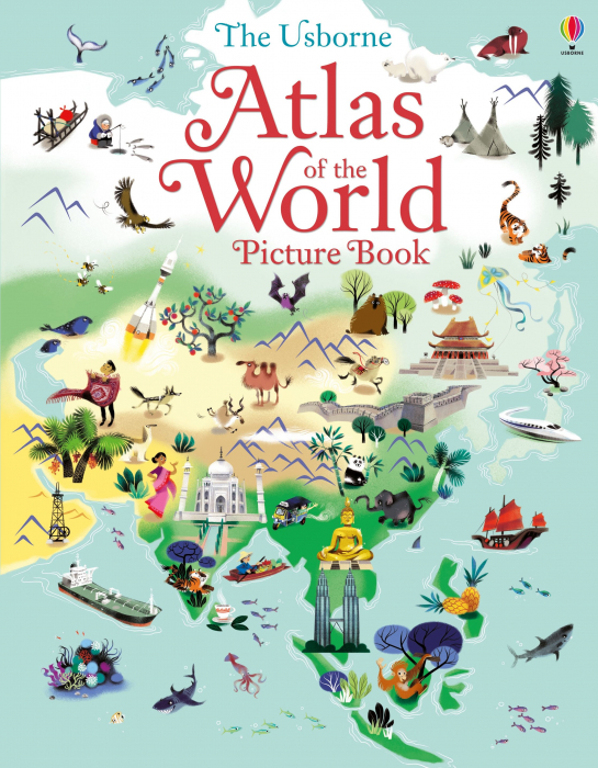Puzzle + carte "Atlas and Jigsaw Map of the World", 300 de piese, Usborne [3]