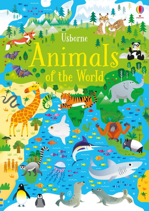 Puzzle + carte Animalele lumii, 200 de piese, "Animals of the world", Usborne [3]