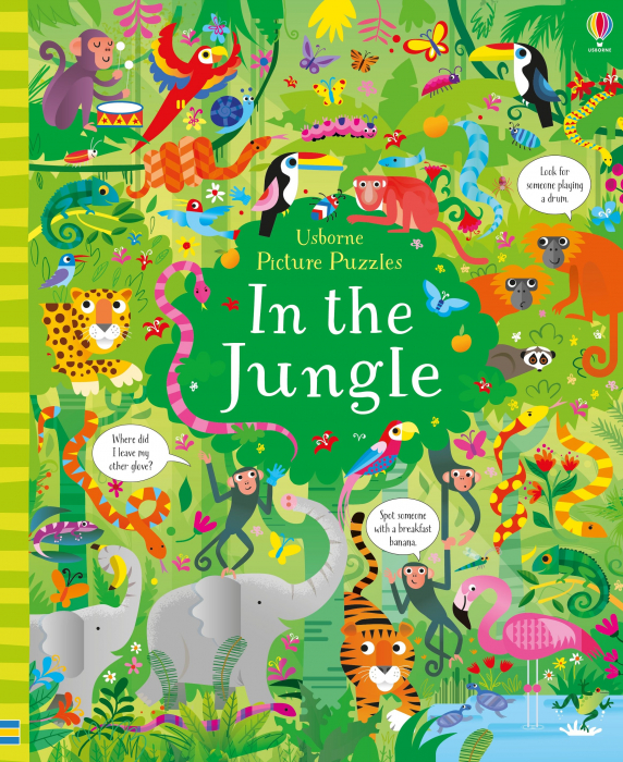 Puzzle + carte Jungla, 100 de piese, "In the Jungle", Usborne [3]