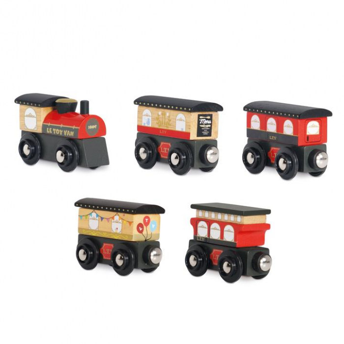Trenulet de pasageri din lemn, Royal Express, locomotiva si 4 vagoane, Le Toy Van [2]