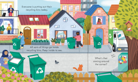 Carte cu clapete "Peep Inside How a Recycling Truck Works", Usborne [3]