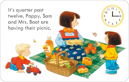 Carduri, Cat e ceasul? cu Poppy si Sam, "Poppy and Sam's Telling the Time Flashcards", Usborne [4]