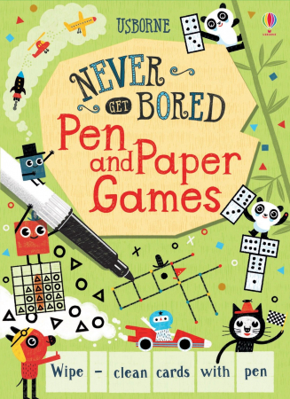 Vacanta de vara - 9781474952804 Usborne Wipe-clean cards: Never Get Bored Pen and Paper Games