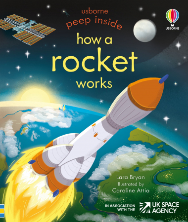 Spatiu - 9781801311823 Usborne Peep inside How a Rocket Works