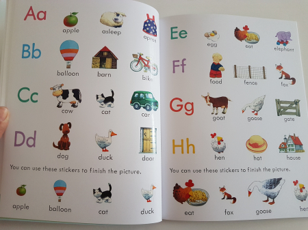Carte cu stickers ABC, 150 stickers, "Poppy and Sam's ABC Sticker Book", Usborne [2]