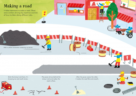 Carte de activitati "Little First Stickers Building Site", format mic, 170 stickers, Usborne [1]