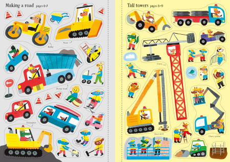 Carte de activitati "Little First Stickers Building Site", format mic, 170 stickers, Usborne [4]