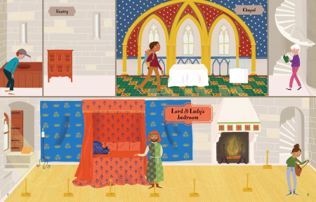 Carte cu stickers Castelul, "Castle Sticker Book", Usborne [5]