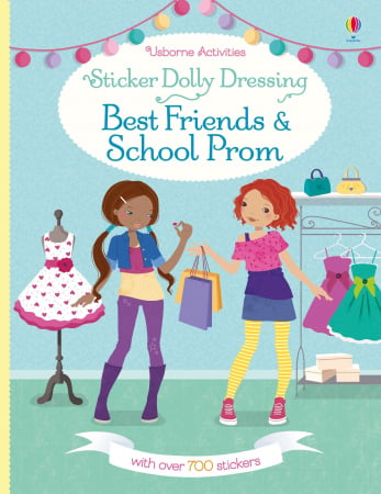 Carte cu stickers de imbracat papusi, 700 stickers, "Sticker Dolly Dressing Best Friends and School Prom", Usborne [0]