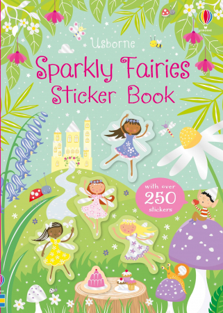 Carte cu stickers Zane stralucitoare, format mic, 250 stickers, "Sparkly Fairies Sticker Book", Usborne [0]
