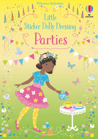 Carte cu stickers de imbracat papusi, Petreceri, format mic, "Little Sticker Dolly Dressing Parties", Usborne [0]