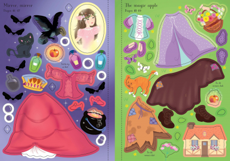 Carte de activitati Alba ca Zapada "Little Sticker Dolly Dressing Snow White", 200 stickers, Usborne [1]