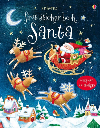 TEME populare - Carte de activitati Mos Craciun "First Sticker Book Santa", 100 stickers, Usborne