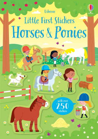 TEME populare - Carte de activitati "Little First Stickers Horses and Ponies", format mic, 250 stickers, Usborne