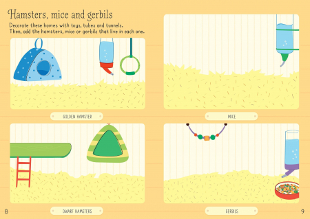 Carte de activitati "Little First Stickers Pets", format mic, 200 stickers, Usborne [2]