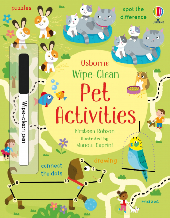 Pasari - 9781474995658 Usborne Wipe-Clean Pet Activities