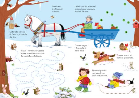 Carte de activitati scrie si sterge "Poppy and Sam's Wipe-Clean Christmas Activities", format mic, reutilizabila, Usborne [1]