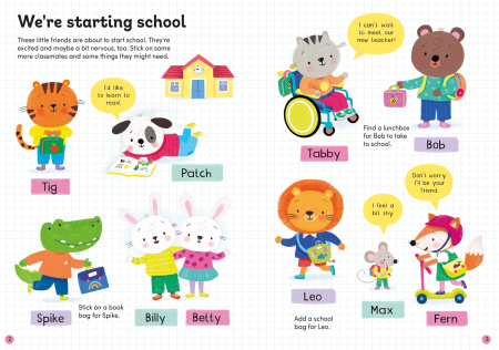 9781835402382 Usborne First Day at School Sticker Book [5]