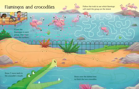 Carte de activitati scrie si sterge "Wipe-Clean Zoo Activities", reutilizabila, Usborne [1]