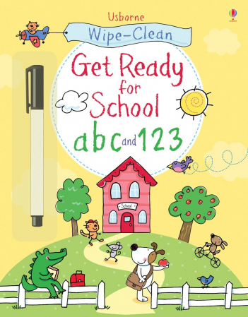Scoala - Carte de activitati scrie si sterge "Wipe-clean Get Ready for School abc and 123", reutilizabila, Usborne