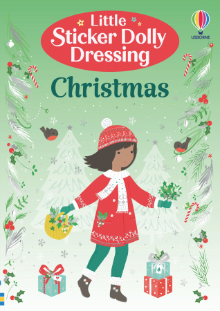 TEME populare - Carte de activitati "Little Sticker Dolly Dressing Christmas", 200 stickers, format A5, Usborne