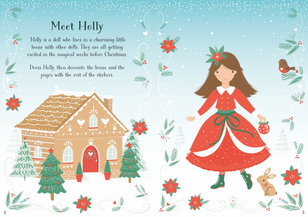 Carte de activitati "Little Sticker Dolly Dressing Christmas", 200 stickers, format A5, Usborne [2]
