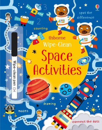 Carte de activitati Spatiu, reutilizabila, "Wipe-Clean Space Activities", Usborne [0]