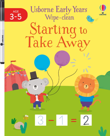 6-9 ani - Carte de activitati scrie si sterge "Early Years Wipe-Clean Starting to Take Away", reutilizabila, Usborne