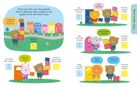 Carte de activitati scrie si sterge "Early Years Wipe-Clean Starting to Take Away", reutilizabila, Usborne [2]