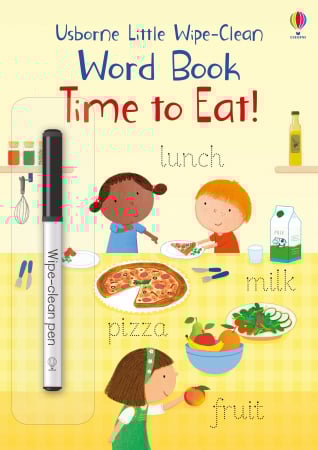Carti scrie si sterge (wipe clean) - 9781474968164 Usborne Little Wipe-Clean Word Book Time to Eat!