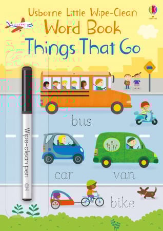 Carti scrie si sterge (wipe clean) - 9781474968133 Usborne Little Wipe-Clean Word Book Things That Go