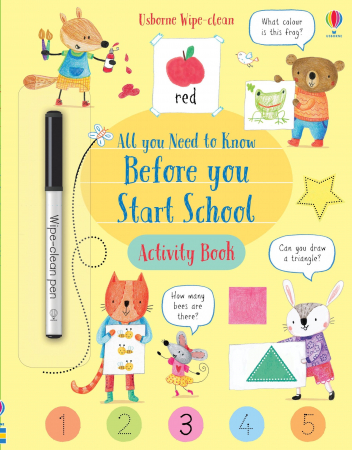 Activitati matematice - 9781474968379 Usborne Wipe-Clean All You Need to Know Before You Start School Activity Book