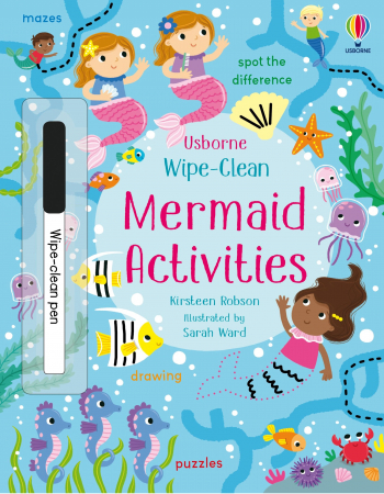 Vietuitoare marine, mari, oceane - 9781801319195 Usborne Wipe-Clean Mermaid Activities