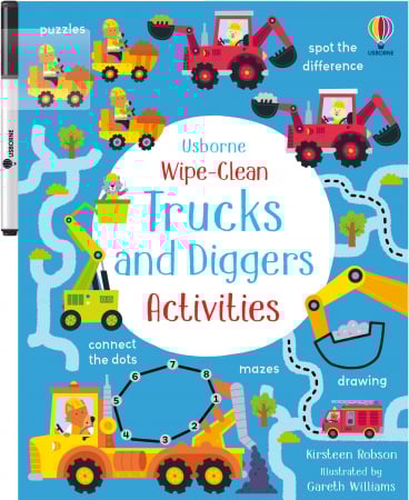 Activitati Usborne - 9781805074007 Usborne Wipe-Clean Trucks and Diggers Activities