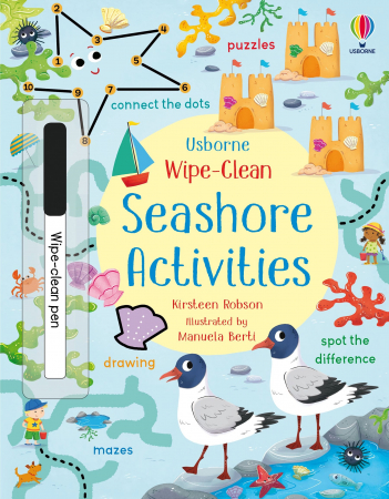 Vietuitoare marine, mari, oceane - 9781474995665 Usborne Wipe-Clean Seashore Activities