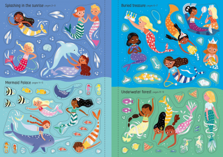 9781805070870 Usborne Sparkly Mermaids Sticker Book [3]